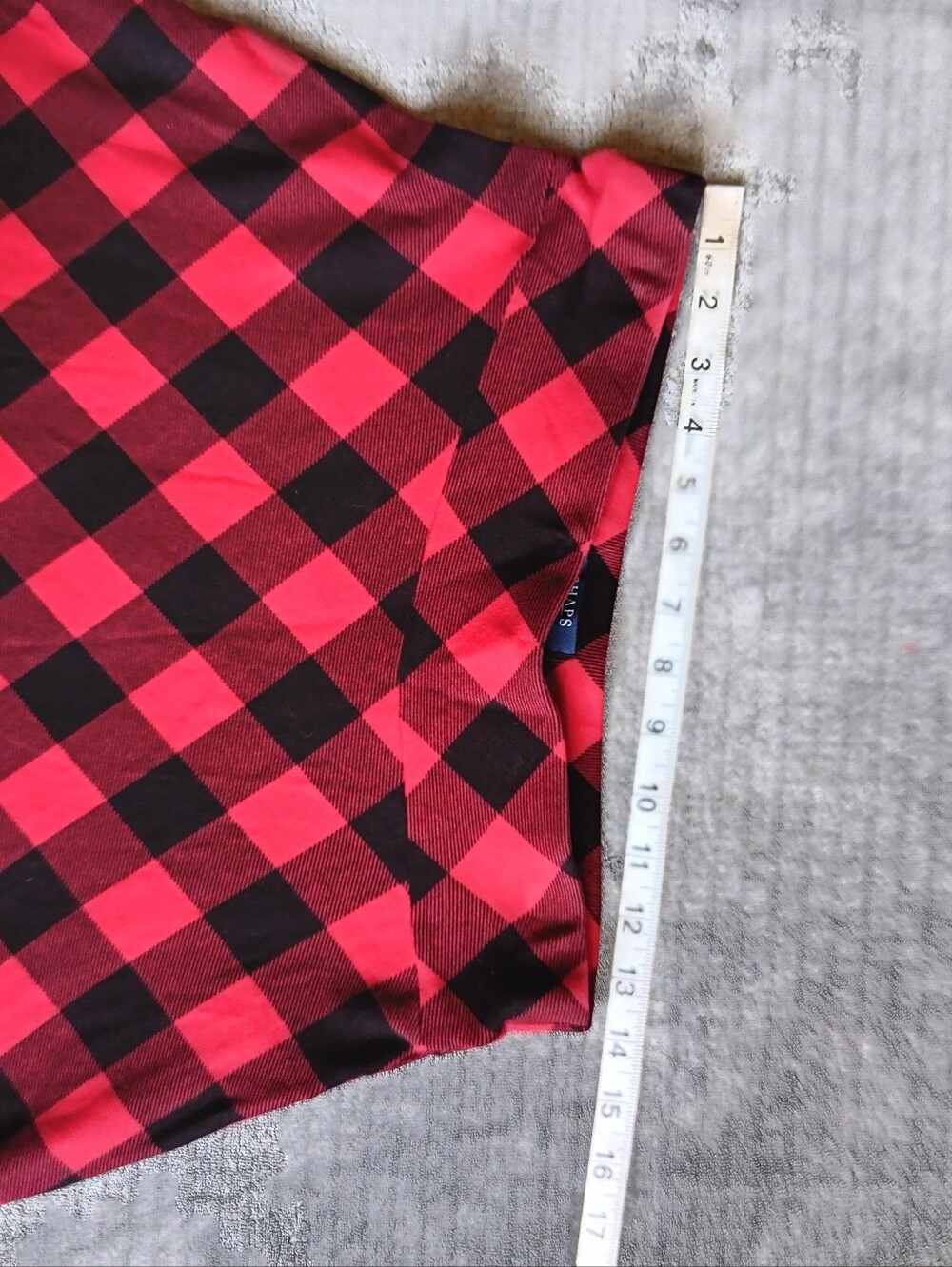 Red Black Plaid A-Line Skirt By Chaps, 100% Cotton, Medium, Soft Stretchy Comfy - Picture 5 of 6